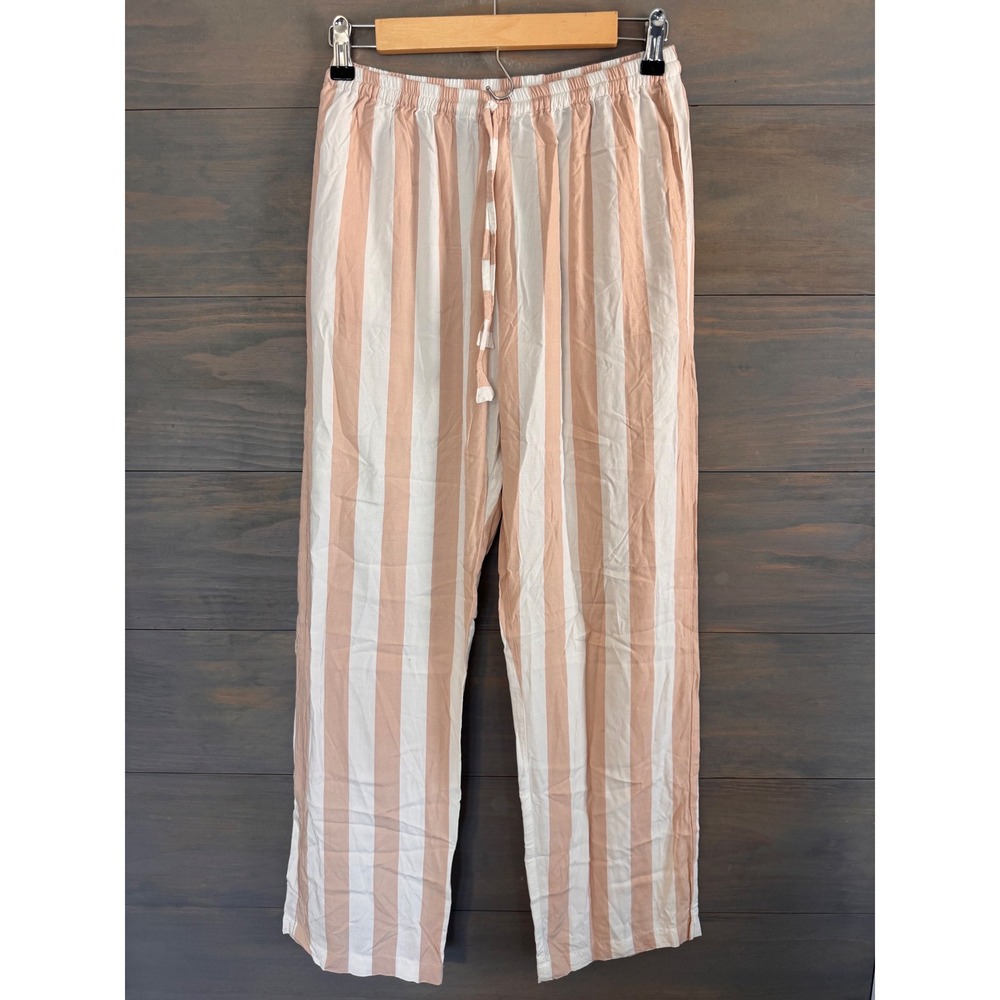 Piyama Striped Pajama Pants Rayon Drawstring Lounge Sleepwear XS